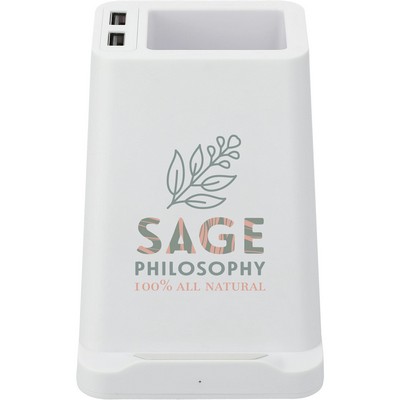 Wireless Charging Pen Holder w/ Dual Outputs